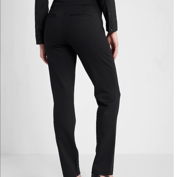Express Columnist High Waisted Knit Slim Black Pants - Picture 2 of 5